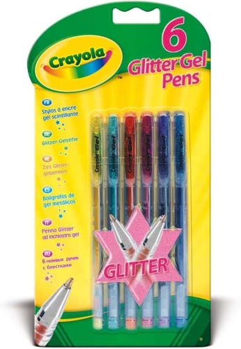 Pens, Crayola, Glitter Gel, Assorted 6's