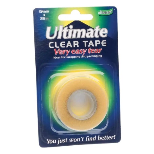 Tape, 19mm x 25m, Ultimate Clear Easy Tear