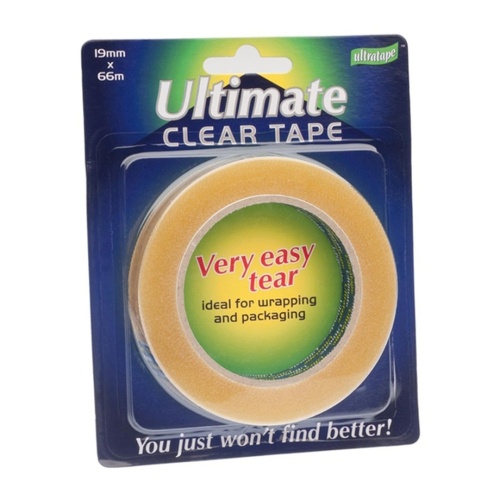 Tape, 19mm x 66m, Ultimate Clear Easy Tear