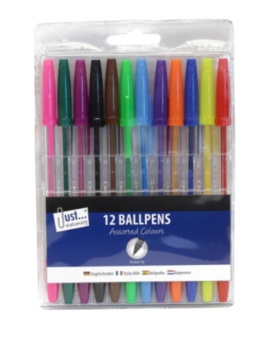 Pens, Multi-coloured Ballpoint 12's