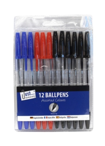 Pens, Assorted Ballpoint, 12's