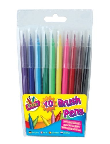 Pens, Quality Brush Fibre Pens (10)