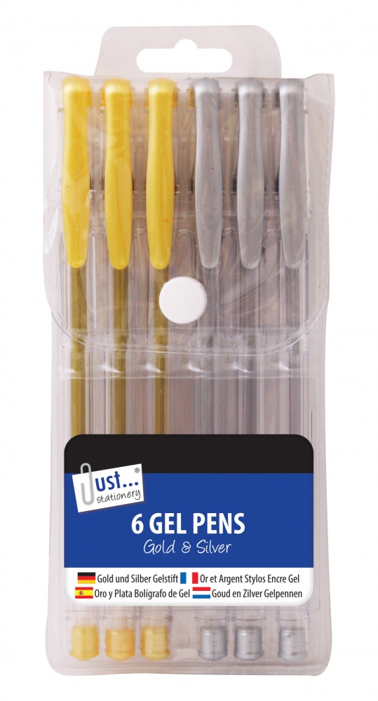 Silver & Gold Gel Ink Pens, 6's