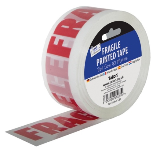 Tape, 40m x 48mm, 'Fragile' Printed