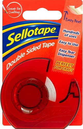 Tape, 15mm x 5m Double Sided with Dispenser, Sellotape