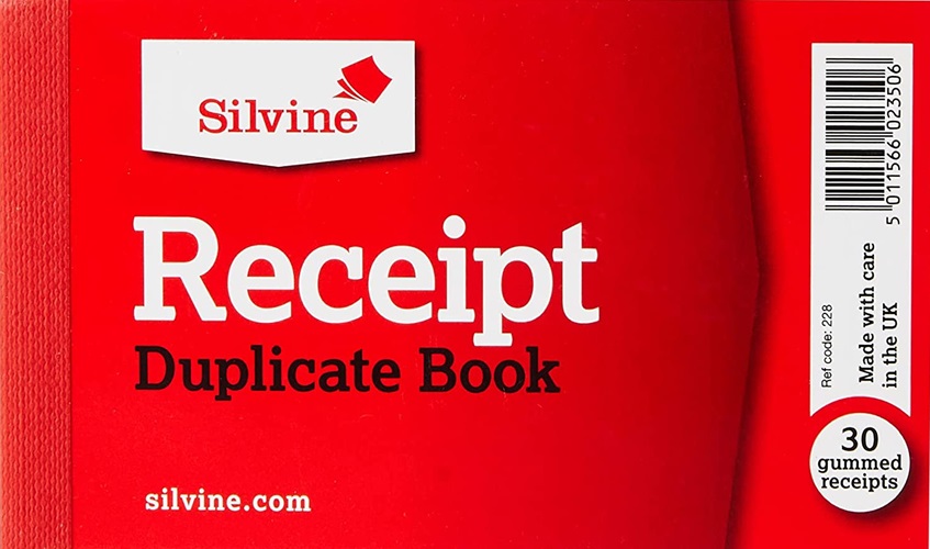 Duplicate Book, Receipt Book, 63 x 105mm