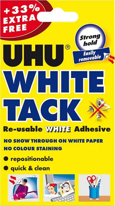 UHU White Tack Handy Pack + 33% Extra
