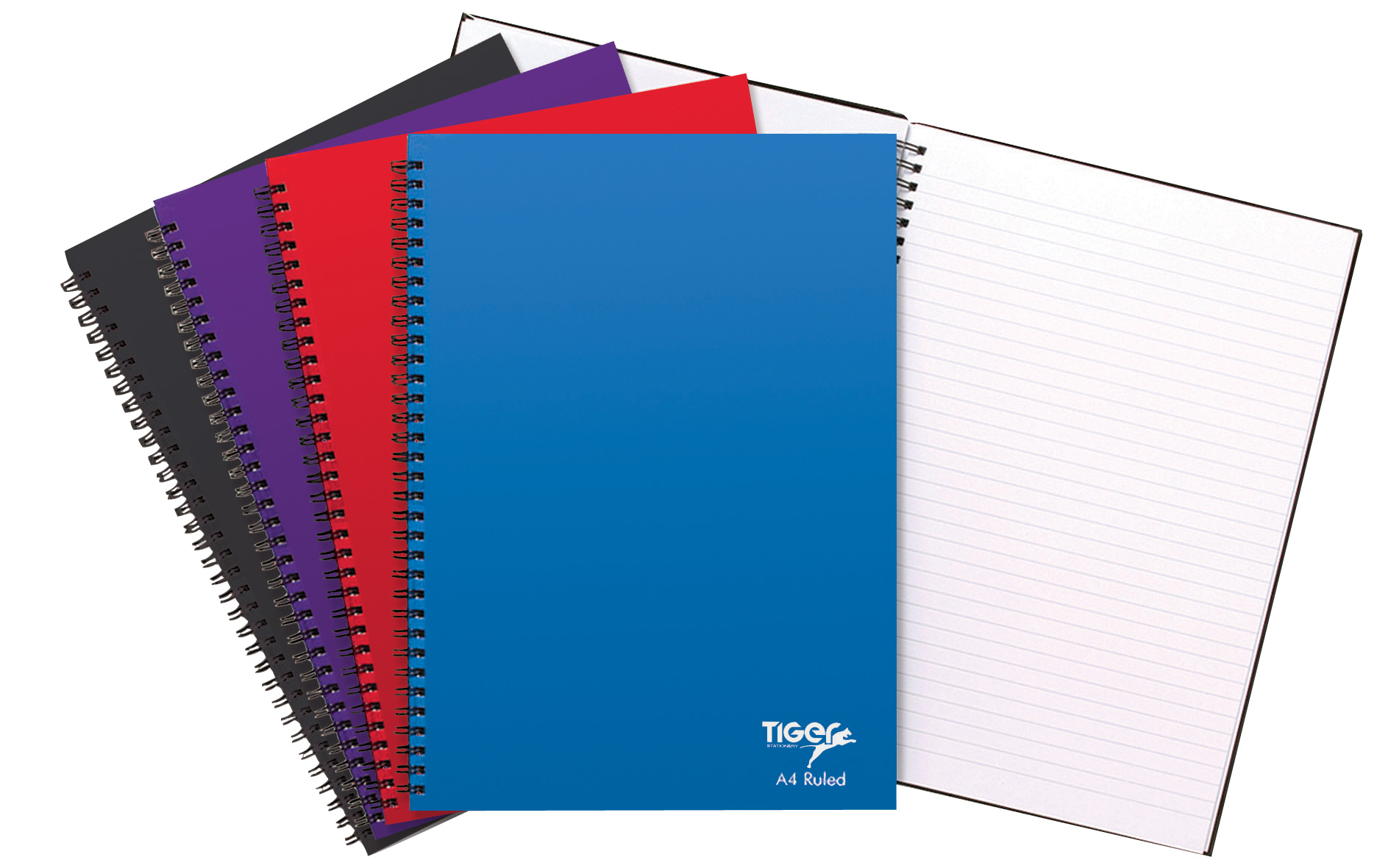 Notebooks, A4 Twin Wire Hardback Cover, Assorted