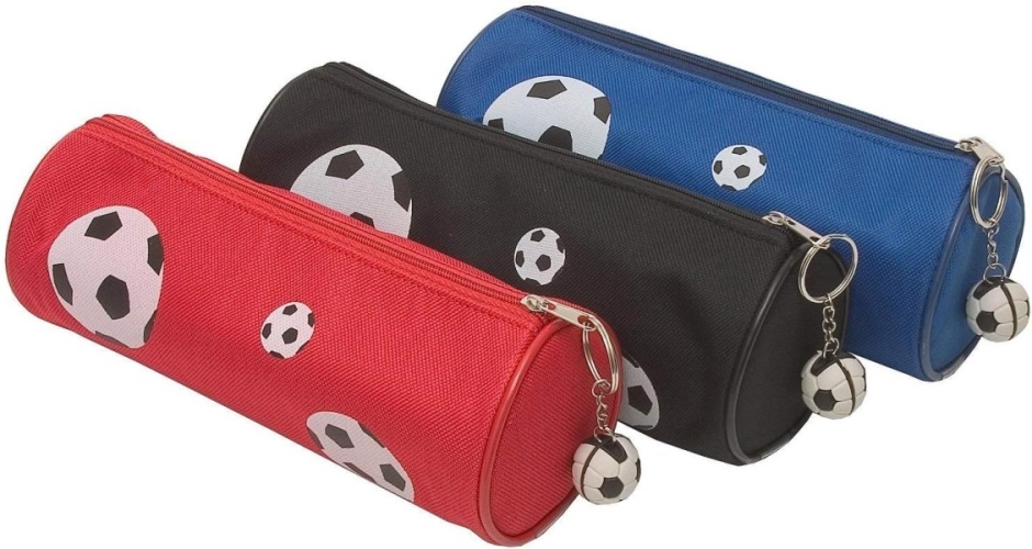 Pencil Case, 20cm 210 x 70mm Football Cylindrical 3 designs