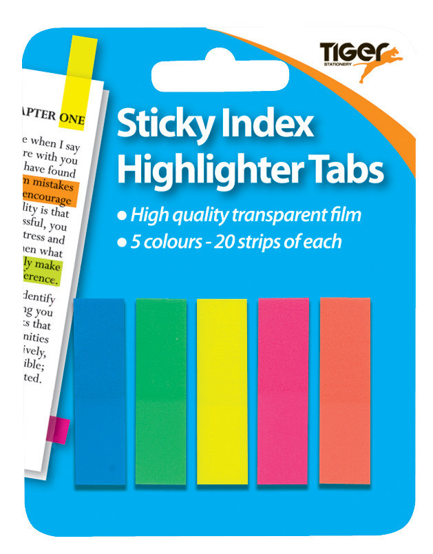 Sticky Index Tabs, Assorted, Hang Pack (100)