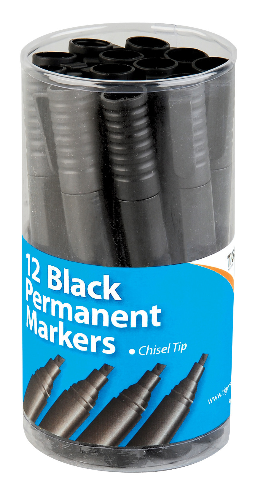 Marker, Permanent, Chisel Tip 4.5mm, Black, Tub