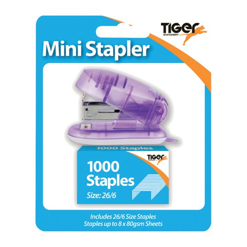 Stapler, Mini, Size 26/6 with 1000 staples, Carded
