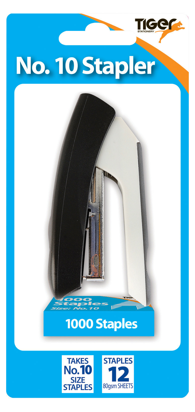 Stapler, Size No. 10 with 1000 staples, Carded