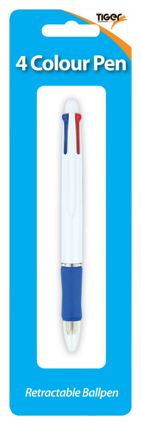 Pens, 4 Colour, Ballpen, Carded