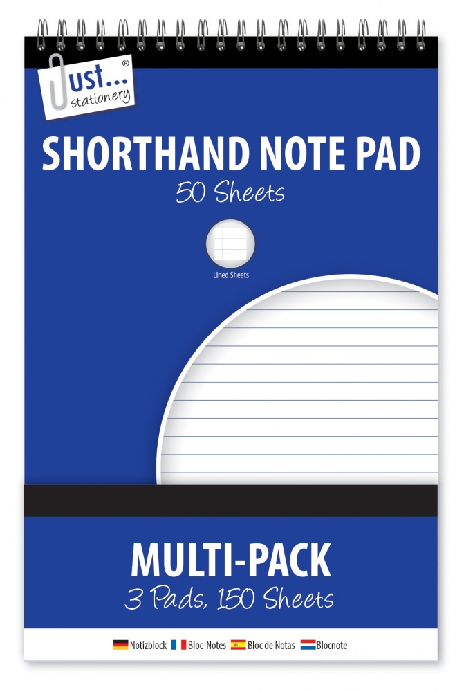 Notebooks, Shorthand 50gsm, 100 sheets, 3's