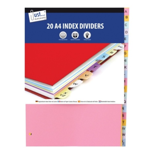 Dividers, A4, Index A-Z, Card, 20's