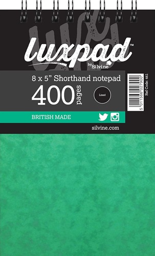 Notepad, 5 x 8' Shorthand, Spiral Bound Luxpad Hardback