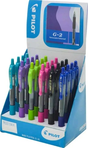 Pens, Pilot G2 Retractable Assorted, Display