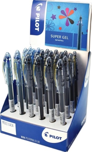 Pens, Pilot Supergel Black & Blue, Display