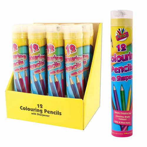 Colouring Pencils, Full Size with Sharpener, Display Tin, 12's