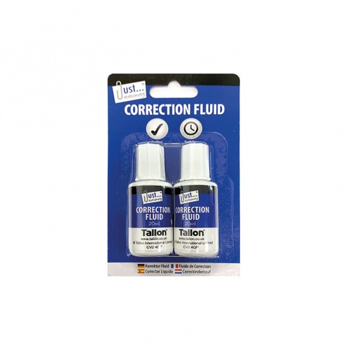 Correction Fluid, 13ml Bottles, Twin Pack Carded