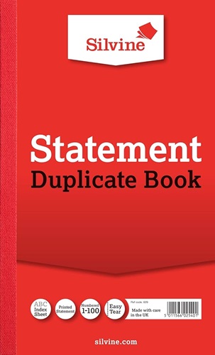 Duplicate Book, Statement Book, Full-Size, 210 x 127mm