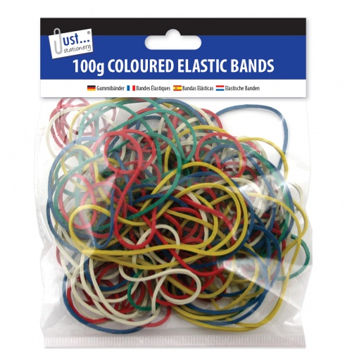 Rubber Bands, Coloured elastic Bands 100gm