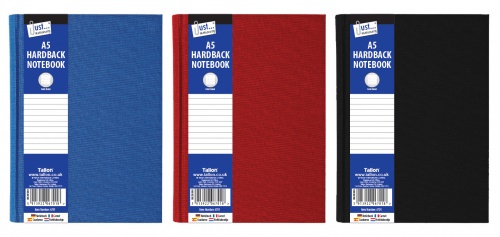 A5 Ruled Hardback Book Red, Blue, Black