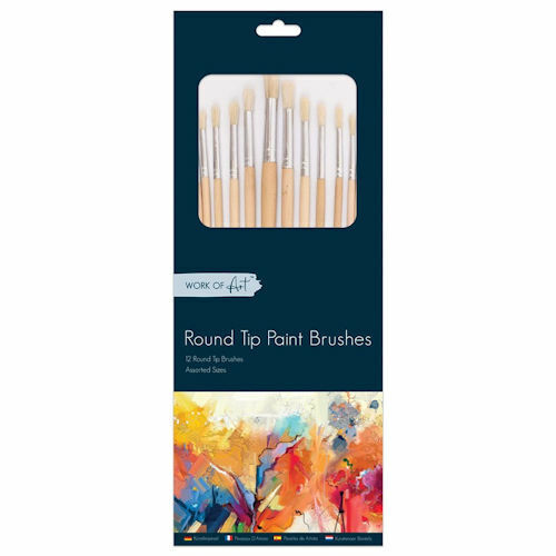 Paint Brushes, Artist Round Natural Bristle Brushes, 12's