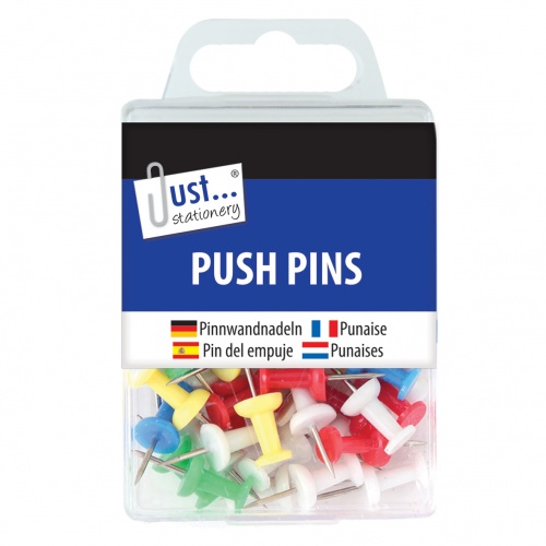Push Pins, Approx 50, Assorted Colours.