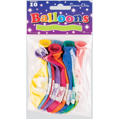 Balloons, 10'' Printed, Age 1, 10's
