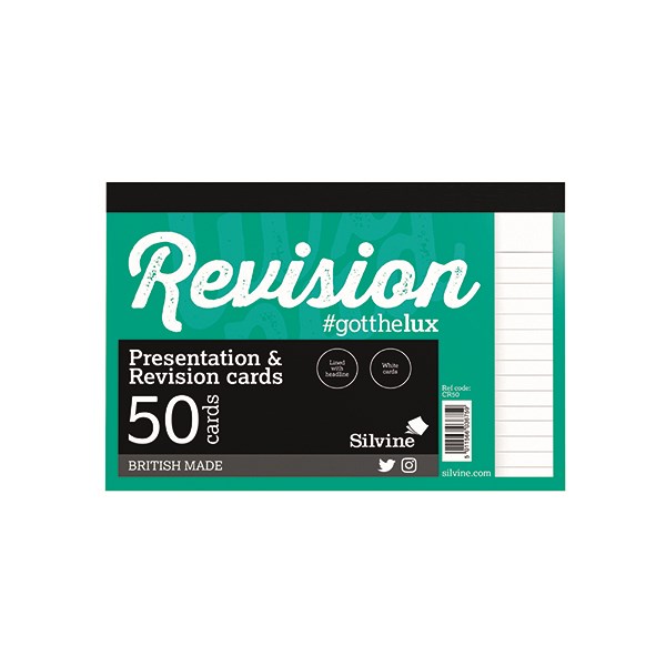 Revision Cards, 152x102mm, Luxpad White, Feint Ruled, 50's