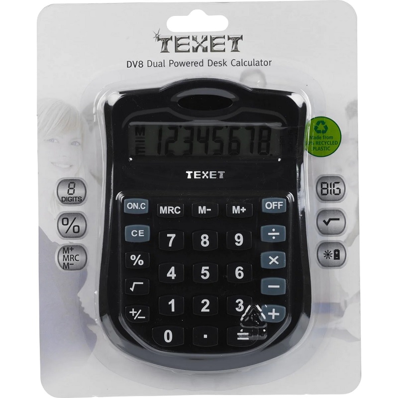 Calculator, Digit Dual Powered Desk top Calculator