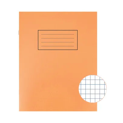 Exercise Books, Silvine 229 x 178mm 5mm Squares Orange