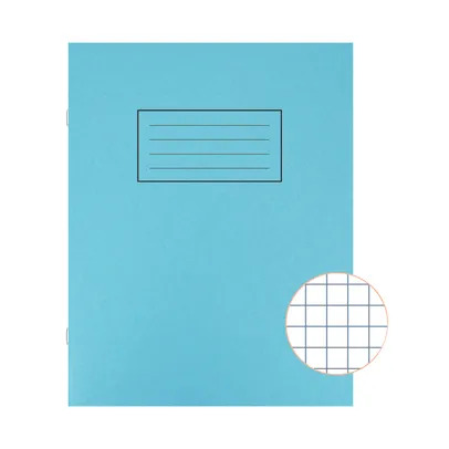 Exercise Books, Silvine 229 x 178mm 7mm Squares Blue