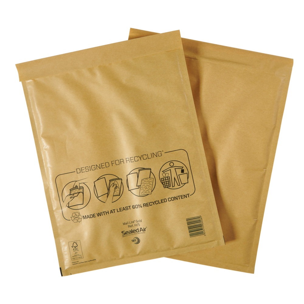 Bubble-Lined Gold Padded Envelopes H - 270 x 360mm 50s
