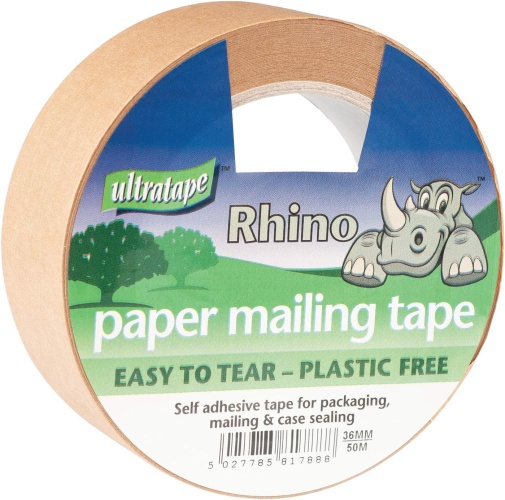 Tape, 36mm x 50m, Rhino Paper Mailing Tape