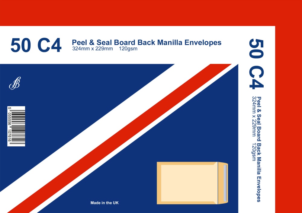 Envelopes, 324 x 229mm Manilla Board Back (Ideal for A4), 120gsm