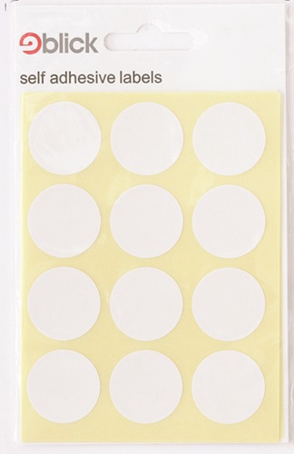 Labels, Self-Adhesive Circle White, 24mm, 20's