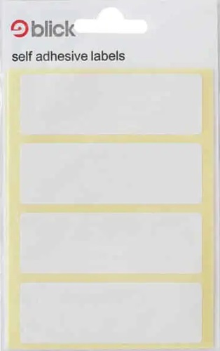 Labels, Self-Adhesive Rectangle White, 25 x 75mm, 20's