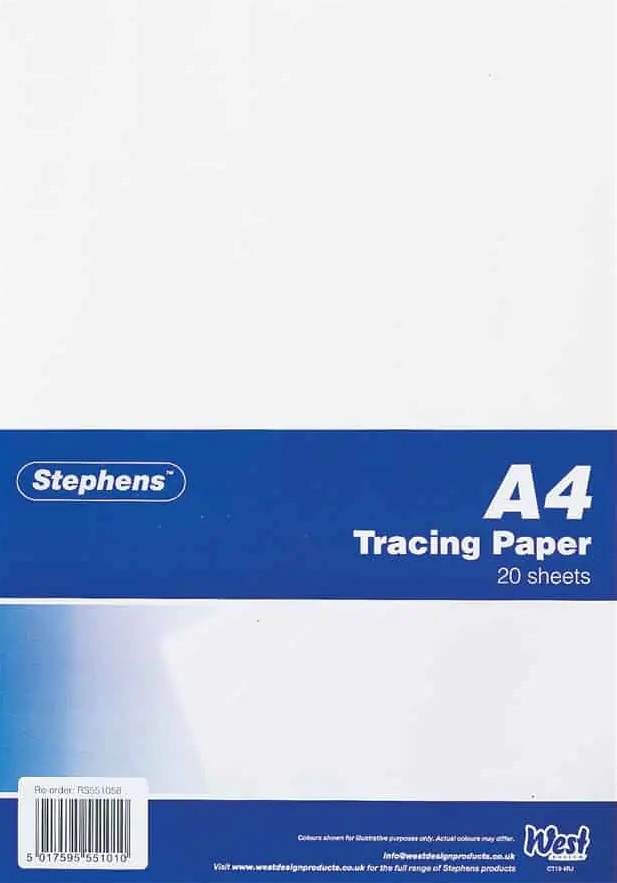 Stephens A4 Tracing Paper, 20 Sheets