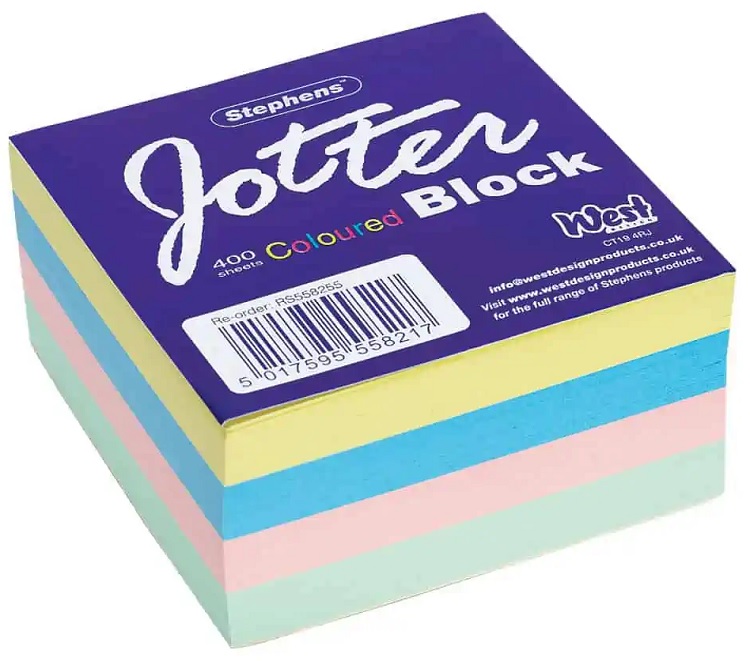 Jotter Block, Stephens Coloured, 400 Sheets