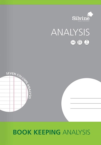 Book Keeping, 'Analysis' A4, 32 Pages, Printed 7 Columns