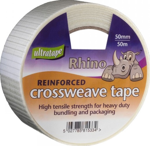 Tape, 50mm x 50m, Crossweave Reinforced