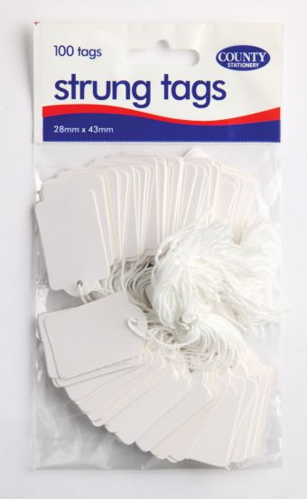 Strung Tags - 28 x 43mm, 200's