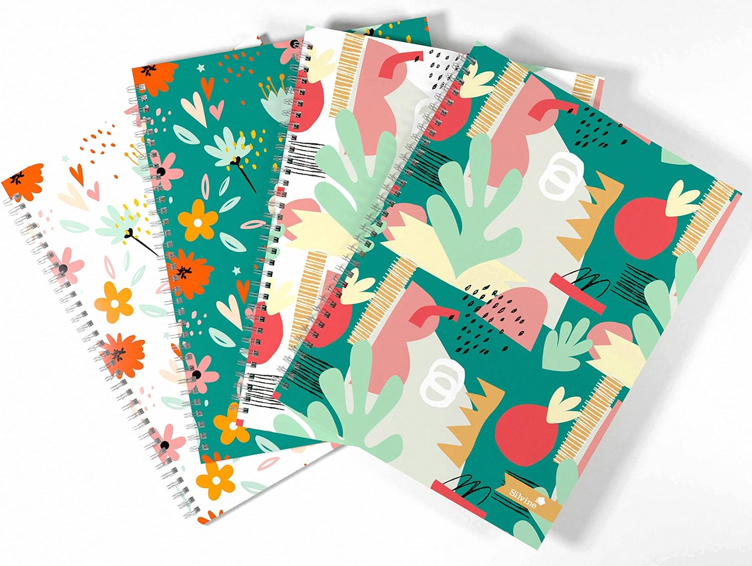 Notebooks, A4+ Twin Wire Hearts & Flowers Design