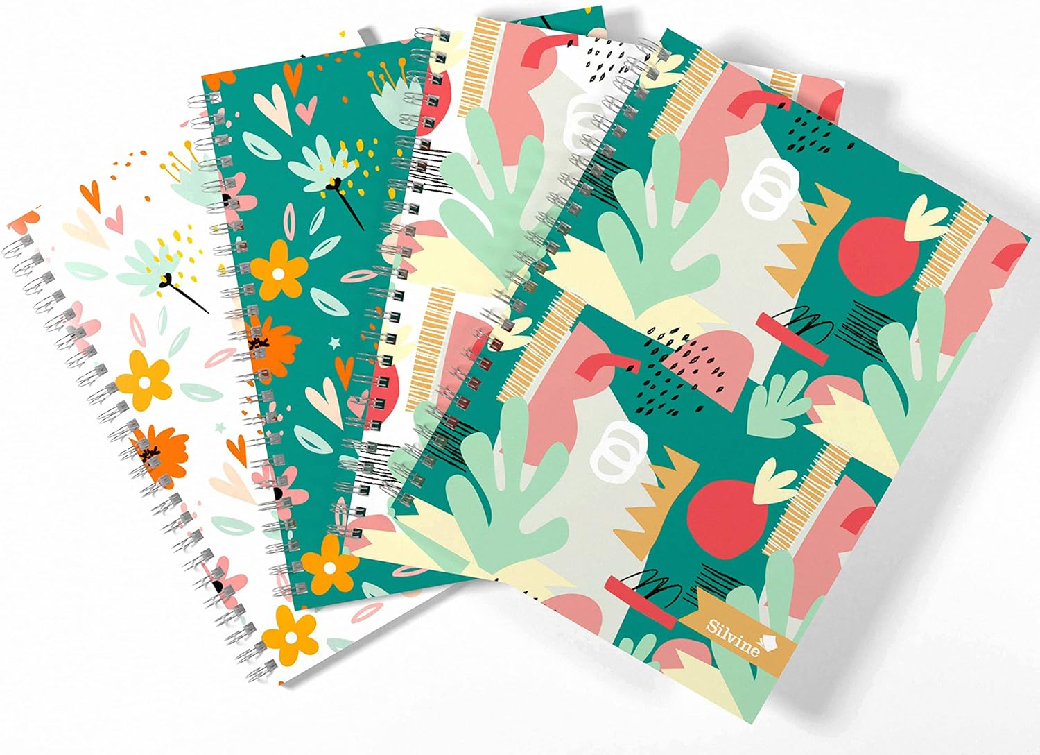 Notebooks, A5+ Twin Wire Hearts & Flowers Design