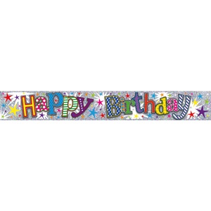 Party Banners, Holographic, Happy Birthday