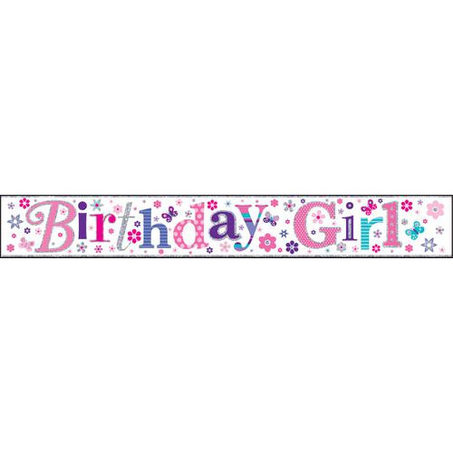 Party Banners, Holographic, Birthday Girl