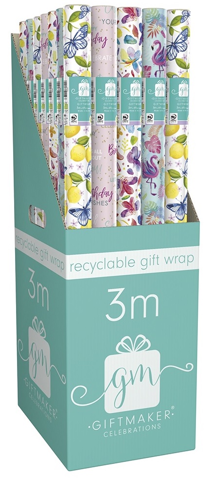 Traditional Female Everyday Gift Wrap Roll Assortment, 3m
